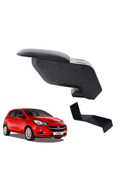 3 Tıkla Opel Corsa E 2016 Black Armrest with Non-Pierced Steel Foot