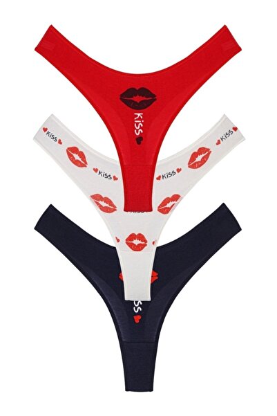 Perita.Life Kadın Kiss Me String Tanga Külot 3'lü Set