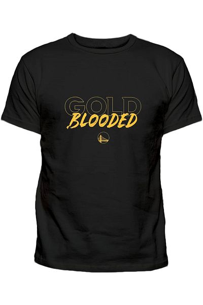 Efendioğlu Design Ανδρικό μαύρο μπλουζάκι Golden State Gold Blooded Printed