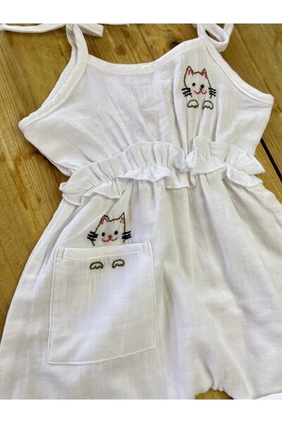 bohemiankids Natural White Cat Children's Jumpsuit