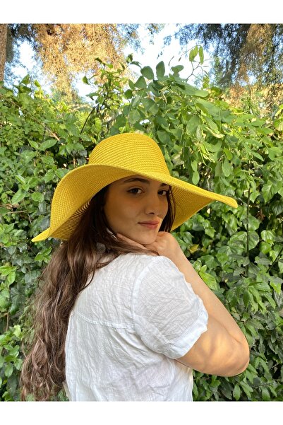 laviyonsa Pălărie de paie evazată lată