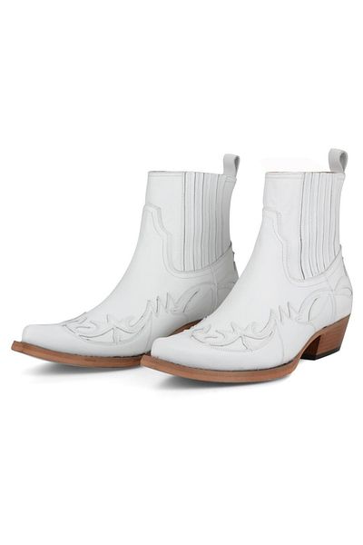 FootCourt White Men's Cowboy Boots (rome)