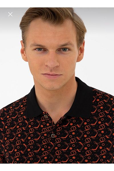 Pierre Cardin 1314004 Μαύρο T-Shirt με γιακά