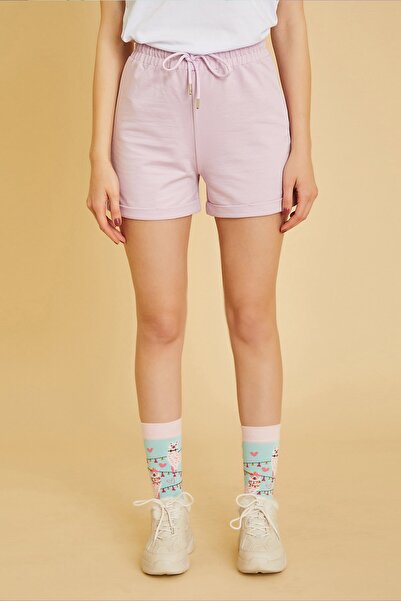 kagito Problem Kedi Lila Şort