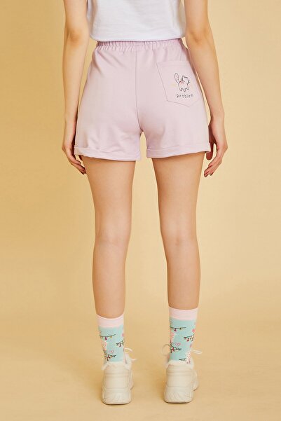 kagito Problem Kedi Lila Şort