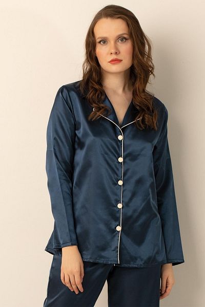 Doremi Long Sleeve Satin Pajama Set.