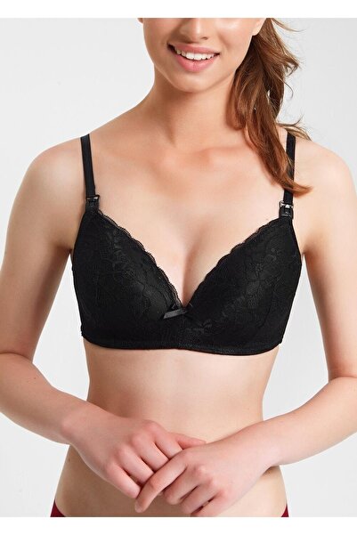 SUWEN Black Lacy Mothercare Bra