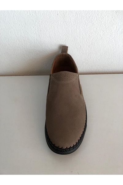 SÜMER Ανδρικά κρεμ παπούτσια από γνήσιο δέρμα Nubuck