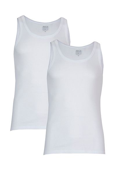 BSM 2-Piece Men's White Cotton Camisole Tank Top