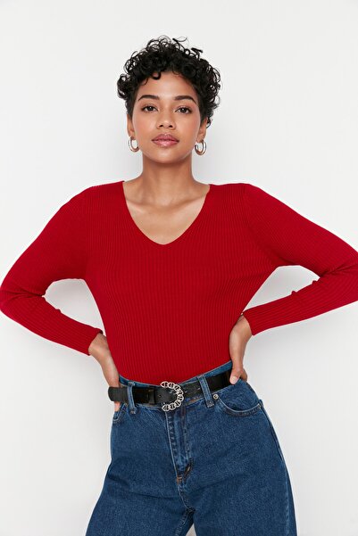 Trendyol Collection Sweater - Red - Fitted
