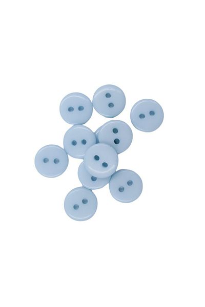 HOBİREYON 10 Pieces 10 Mm Round Button (Light Blue)