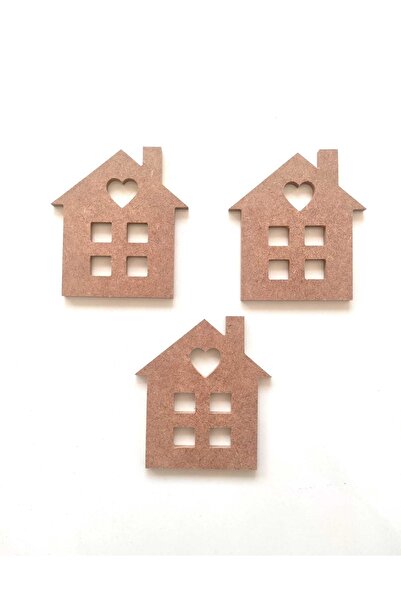 DEKOLOBİ 3 Lü Mini Pencereli Ev Ham Mdf Mini Ev