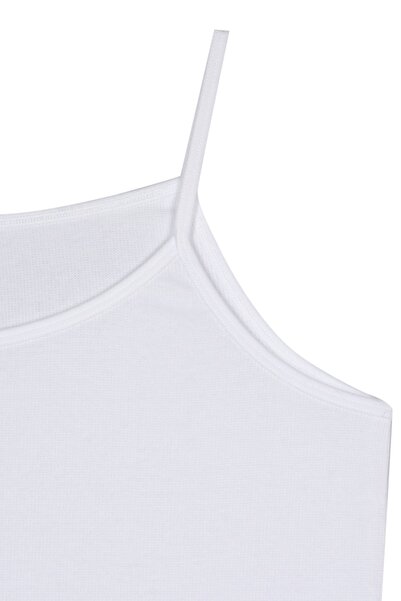 BSM 2-Piece Women's White Cotton Camisole Rope Strap Tank Top