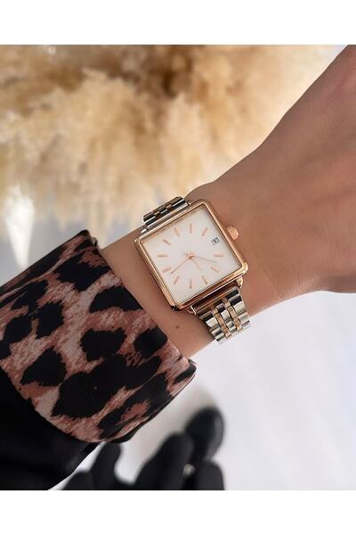 İSTLİV ساعة يد نسائية فضية اللون روز