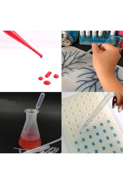cnk craft shop Epoksi Reçine Damlalık Pipet Seti (20 Adet) , Epoksi Kalıp, Damlalık Pipet, Likit Aktarma Pipeti