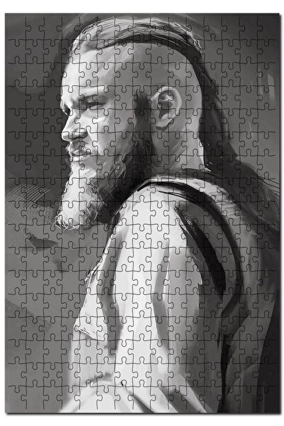 Cakapuzzle Ragnar Lothbrok Siyah Beyaz Görsel 120 Parça Puzzle Yapboz Mdf (AH...