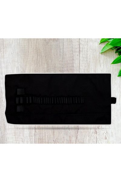 Gen-Of Black Cloth Roll Pen Holder 28 Compartments