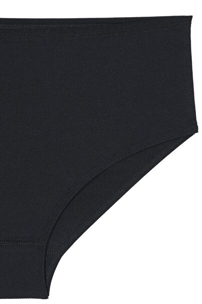 BSM Chiloți bato elastic subțire pentru femei, 3 piese, din bumbac negru