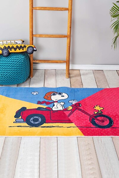 PEANUTS By Karaca Home Snoopy Cycle Ekstra Yumuşak Çocuk Halısı 80x150 Cm