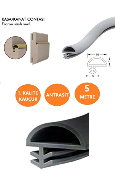 ŞENEL Yapı Market Antrasit Ahşap Kapı Kasa Fitili Amerikan Kapı Kasa Fitili Bir Kapılık (5 Metre)