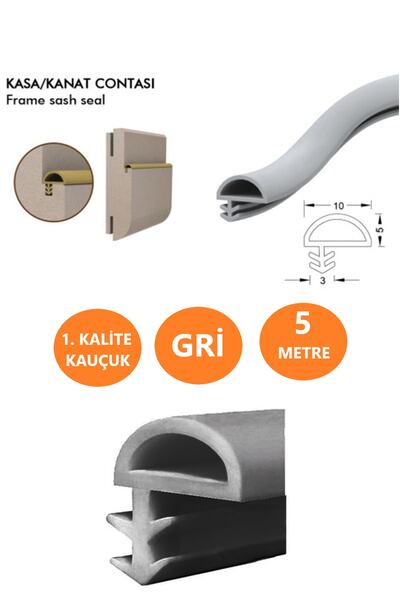 ŞENEL Yapı Market حافظة باب خشبية رمادية فتيل باب أمريكي فتيل باب واحد (5 أمتار)