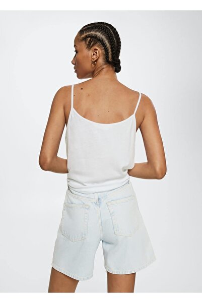 MANGO Woman Μπλουζάκι από βαμβάκι-λινό