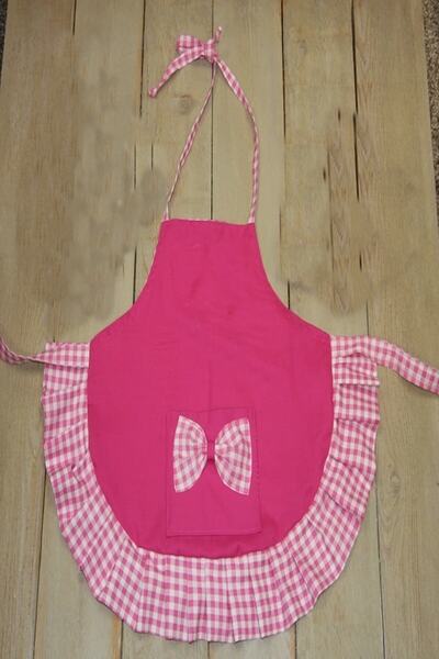 RAY TİCARET Red One Piece Apron Set Children's Chef Apron Kitchen Apron Cook Apron