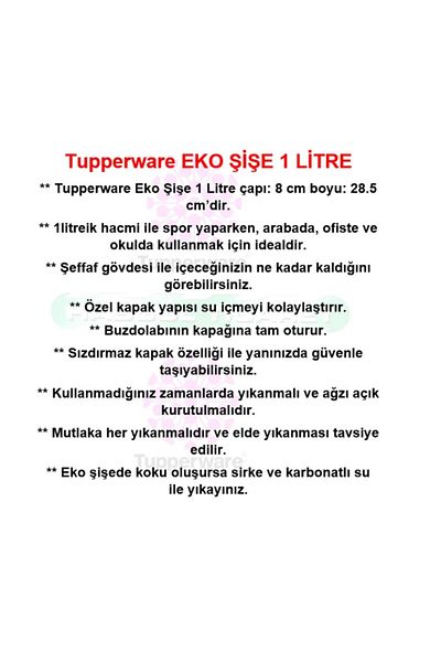 Tupperware Eco Bottle 1 lt Water Bottle Water Bottle Hsgl