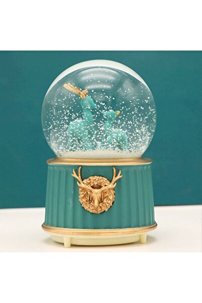keyfim shop Geyikli Dönen Işıklı Müzikli Püskürtmeli Büyük Boy Kar Küresi