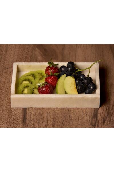 3K Office El Yapımı Lüks Dekoratif Küçük Mermer Tepsi Çok Amaçlı Düzenleyici,...