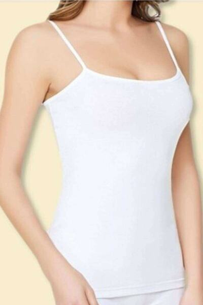 Royaleks Kota Women's Rope Strap White Large Size Undershirt 6091