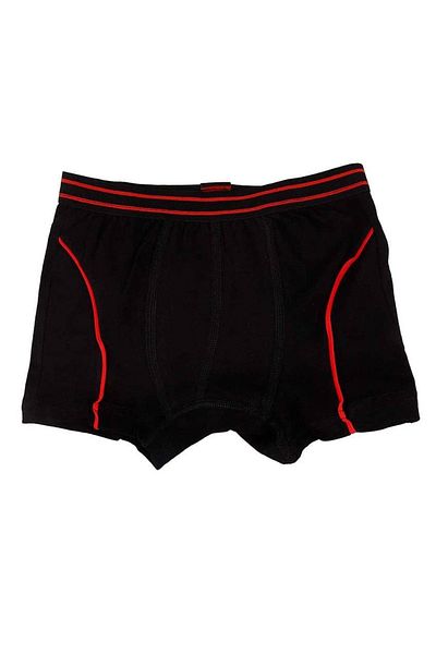 Tutku Boy's Black Piping Elastane Boxers