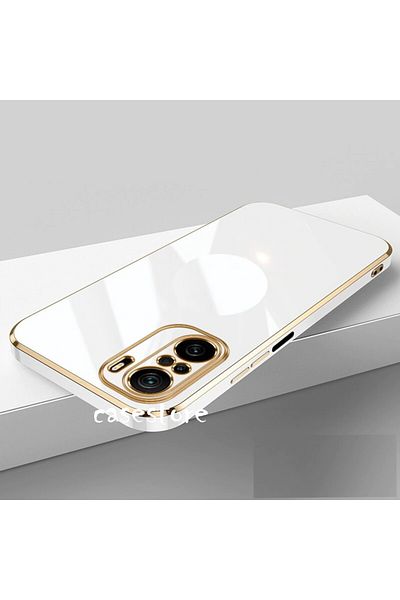 m.tk moveteck حافظة متوافقة مع هاتف Xiaomi Redmi Note 10s مع حماية للكاميرا وغطاء سيليكون ناعم اللون بحافة ذهبية لامعة