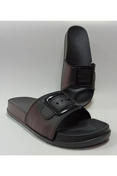 GEZER Black Anatomical Sole Soft Plastic Extra Light Women's Pool Sea Beach Home And Street Slippers Eva