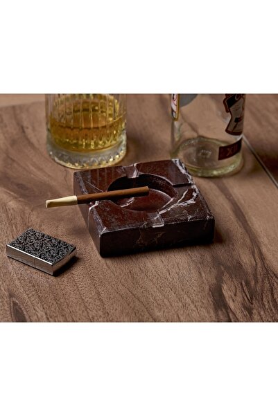 3K Office Sourcherry Mermer Lüks El Yapımı Dekoratif Hediyelik Kare Masa Küllüğü