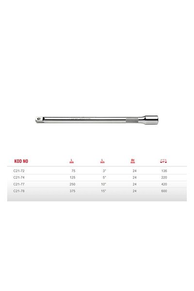 Ceta 250 Mm Form 1/2 Extension Arm