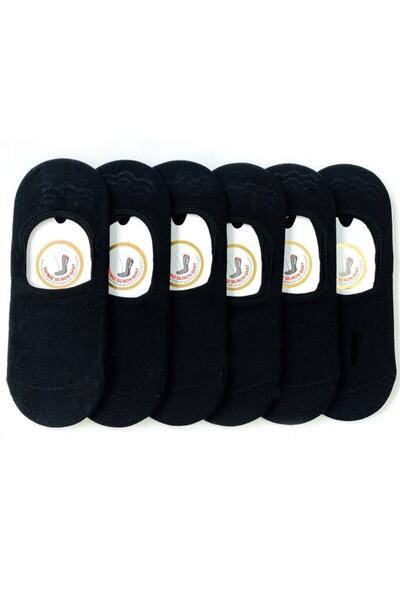 BlueStore 6 Çift Bambu Silikonlu Kaydırmaz Siyah Babet Çorap