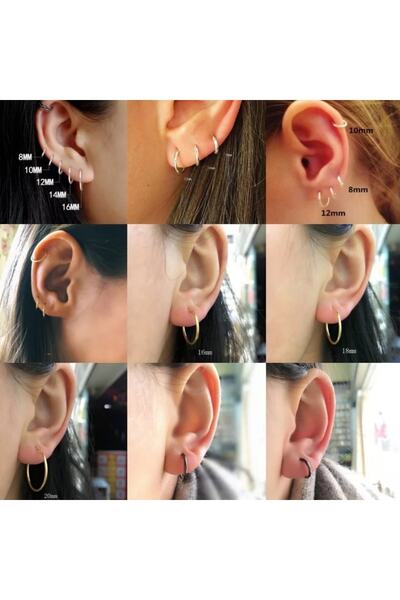 Bylin 925 Ayar Gümüş Halka Küpe - 1 Çift