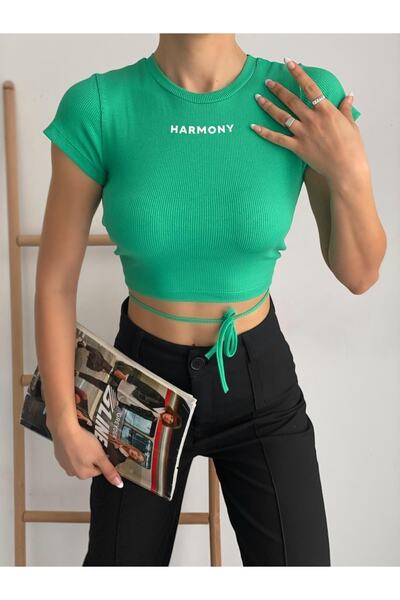 Noa&Noa Кроп-топ з принтом Harmony і деталями на спині