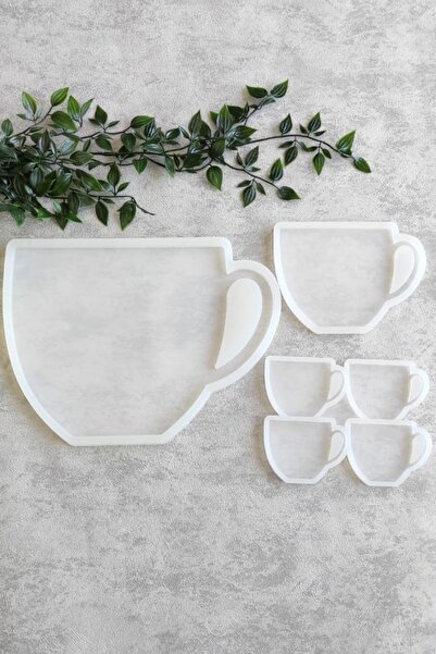 By Shesel Epoksi Silikon Kalıbı Kahve Fincanı Tepsi Bardak Altlığı Magnet Set...