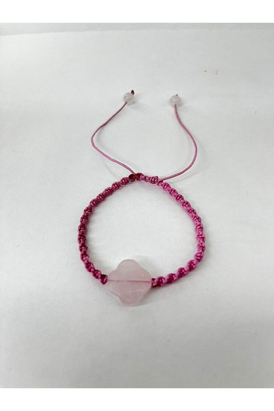OSMANLI DOĞAL TAŞ Certified Pink Quartz Natural Stone Bracelet 15 Mm, B888