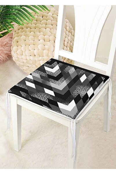 Nish & Royal Special Design Digital Printed Modern Zippered Chair Cushion wit...