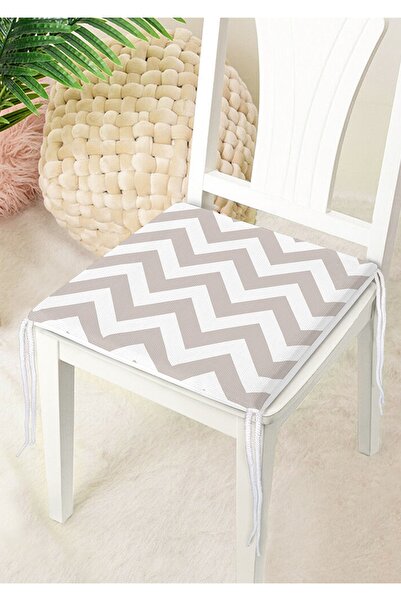 Nish & Royal Pernă de scaun decorativă cu fermoar, cu model în zig-zag