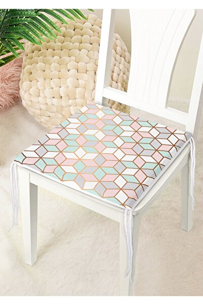 Nish & Royal Geometric Patterned 3D Special Designed Modern Zippered Chair Cu...
