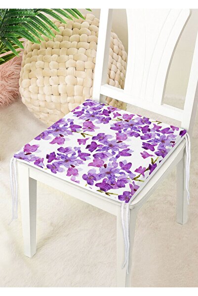 Nish & Royal Watercolor Purple Flower Figured Digital Printed Modern Zippered...
