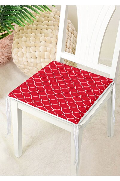 Nish & Royal Red Sequin Patterned Digital Printed Decorative Zippered Chair C...