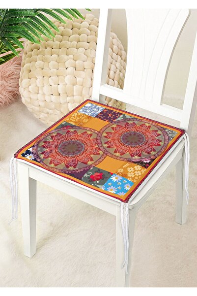 Nish & Royal Ethnic Motif Modern Chair - Digital Printed, Zippered Cushion