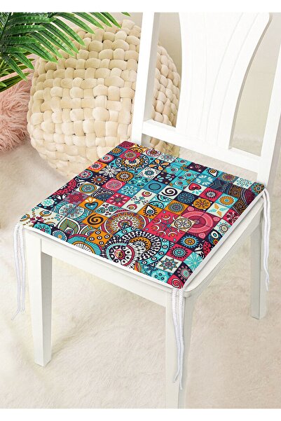 Nish & Royal Mosaic Patterned Special Design Zippered Chair Cushion