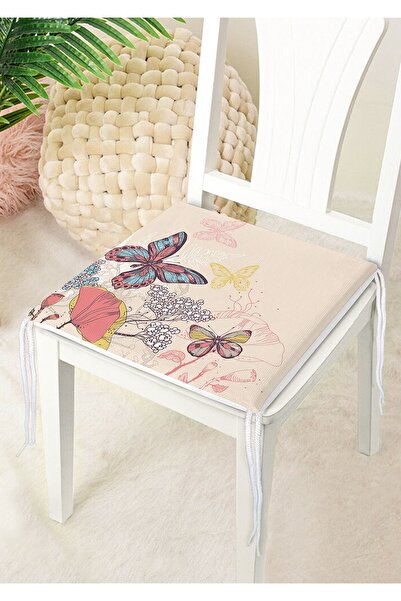 Nish & Royal Modern Butterfly Digital Printed Decorative Zippered Chair Cushion