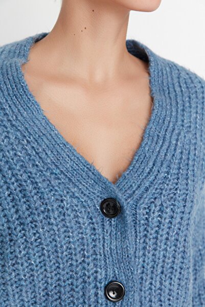 Trendyol Collection Μπλε Ζακέτα με απαλή υφή Basic TWOAW20HI0214